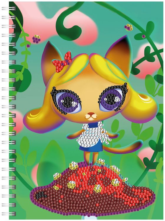 Алмазная мозаика - тетрадь «Кошка-Алиса» — картинка 2
