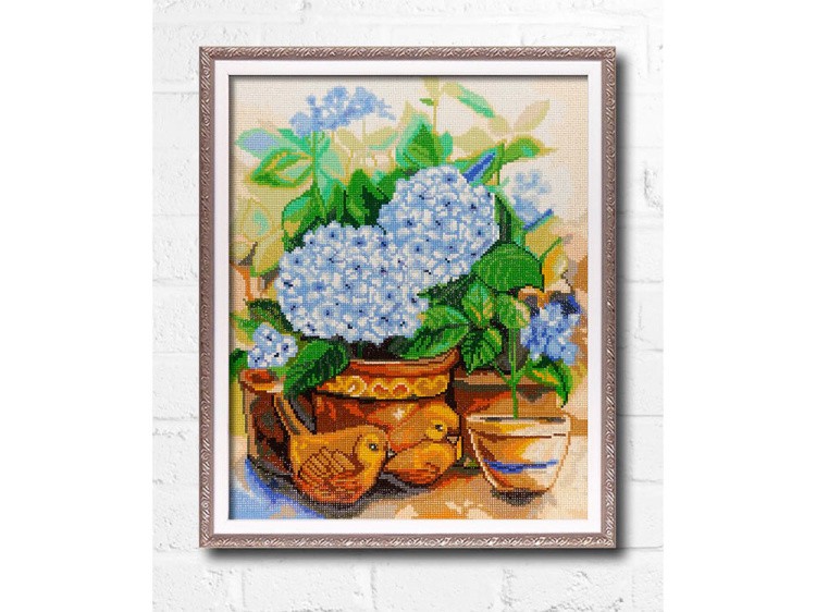 Алмазная вышивка «Гортензии в саду» — картинка 2