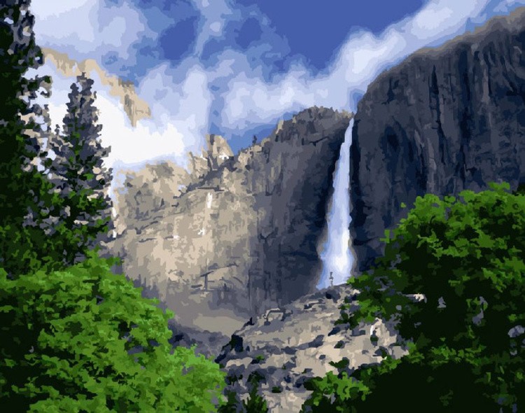 Картина по номерам «Водопад в Йосемити»