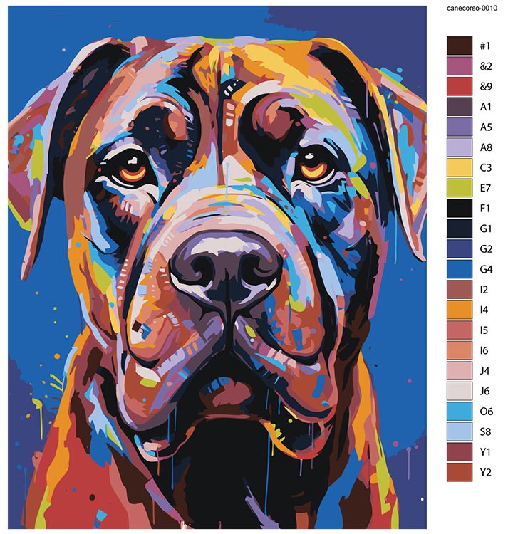 Картина по номерам «Собака Кане корсо красочный арт» — картинка 2