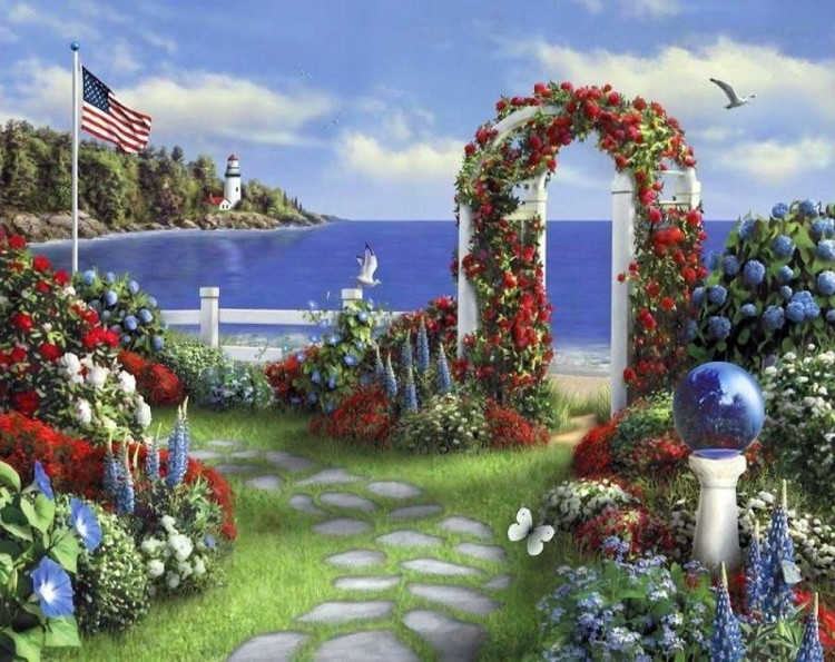 Картина по номерам «Цветочная арка» — картинка 2