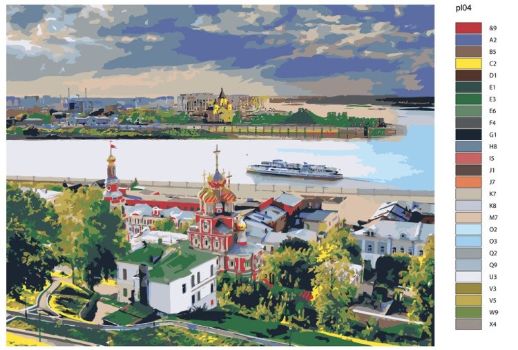 Картина по номерам «Вид на Волгу. Нижний Новгород» — картинка 2