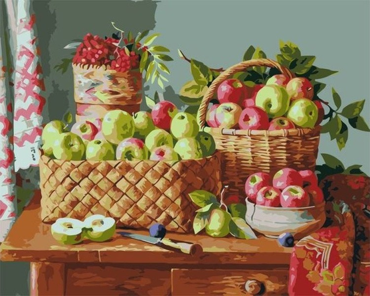 Картина по номерам «Яблочный стол»
