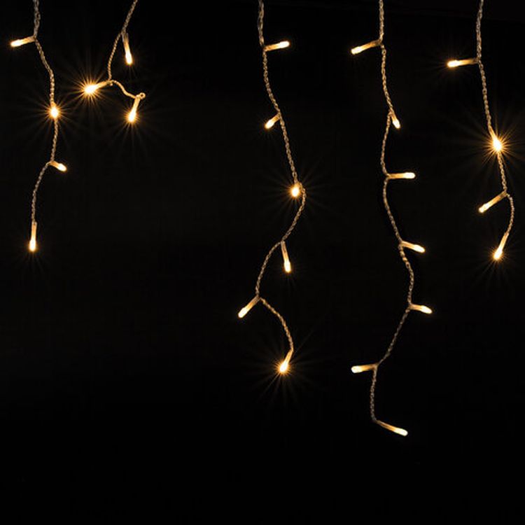 Электрогирлянда уличная «Бахрома», 100 LED, 2х0,5 м, цвет: теплый белый — картинка 2