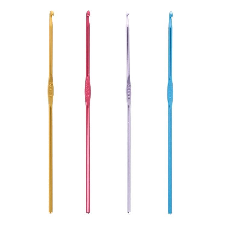 Крючок для вязания красный, металл, 3,5 мм, 15 см, Gamma — картинка 3