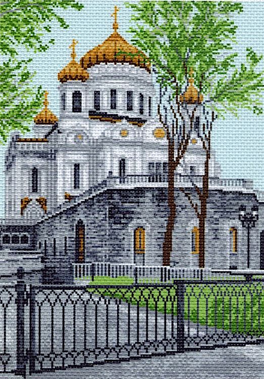 Рисунок на ткани «Храм Христа Спасителя»
