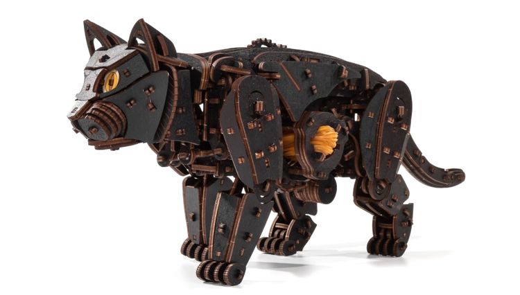 Сборная модель деревянная, конструктор 3D EWA Механический «Черный Кот (Кошка)» — картинка 2