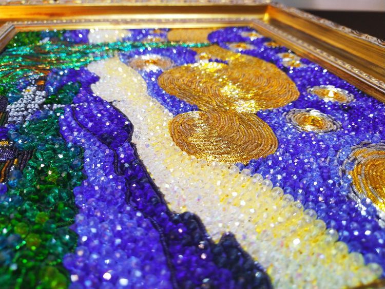 Набор вышивки хрустальными камнями «Звездная ночь Ван Гога» — картинка 4