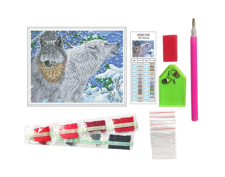 Алмазная вышивка «Северные волки» — картинка 2