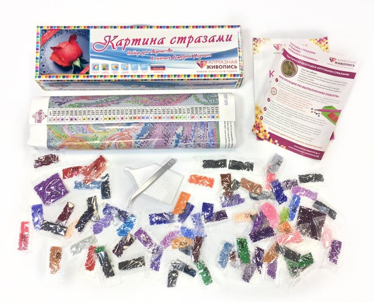 Алмазная вышивка «Красная роза» — картинка 3