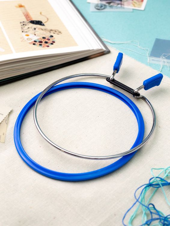 Пяльцы пружинные, диаметр 19,5 см, h-9, цвет: голубой, Nurge — картинка 3