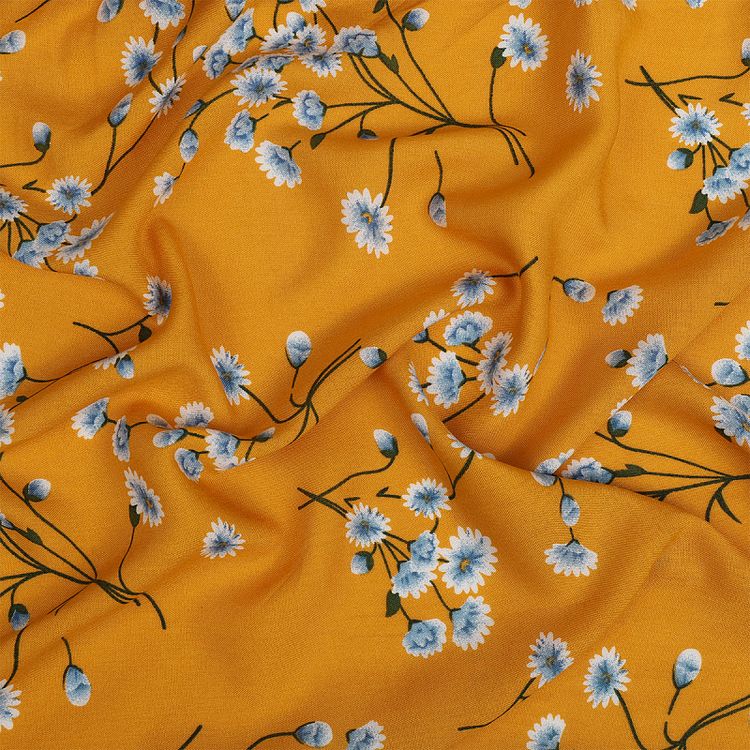 Ткань Штапель с рисунком, 5 м, ширина 145 см, 110 г/м2, цвет: с3 желтый, TBY — картинка 2