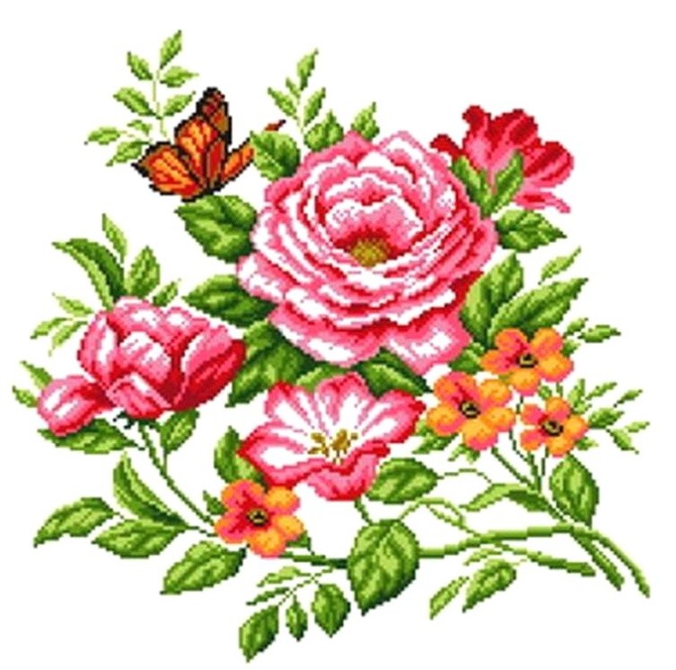 Рисунок на ткани «Цветочный ветерок»