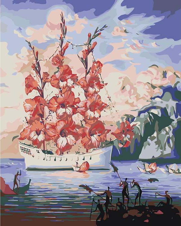 Картина по номерам «Цветочный корабль»