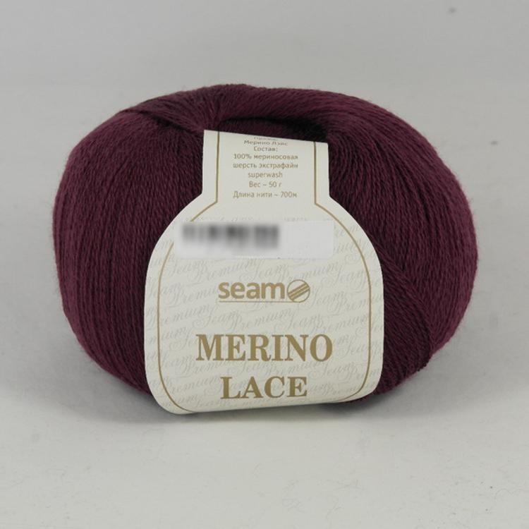 Пряжа SEAM MERINO LACE (34), бордовый, 5 шт. по 50 г — картинка 2