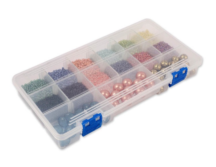 Коробка для швейных принадлежностей, пластик, цвет: прозрачный, 23x12,2x3,4 см, Gamma — картинка 2