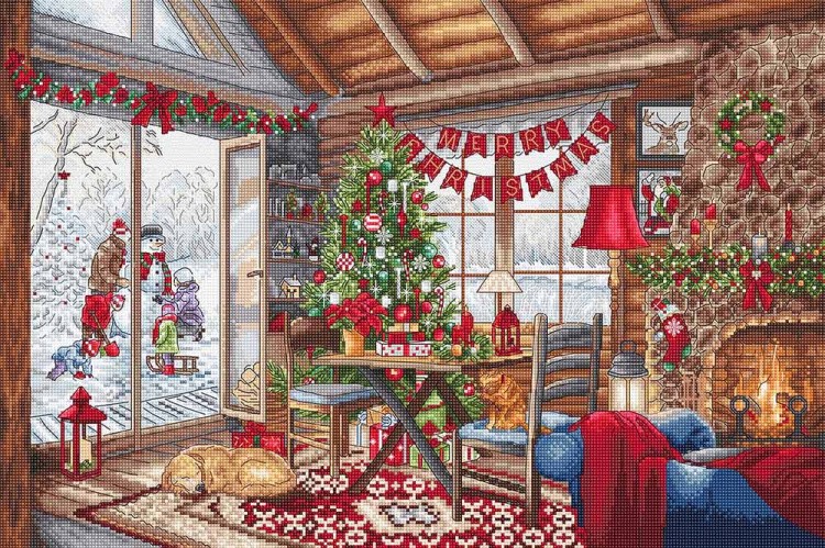 Набор для вышивания «Christmas Cabin (Рождественская хижина)»