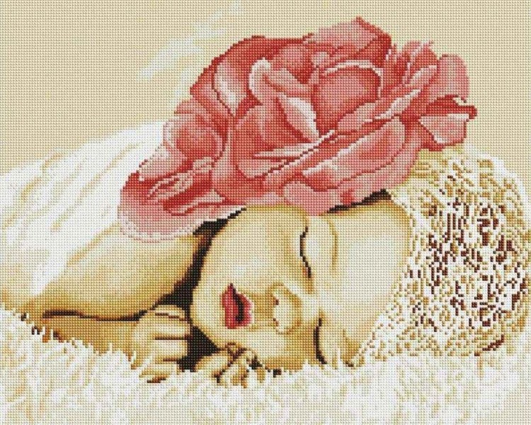 Алмазная вышивка «Спящий ребенок»