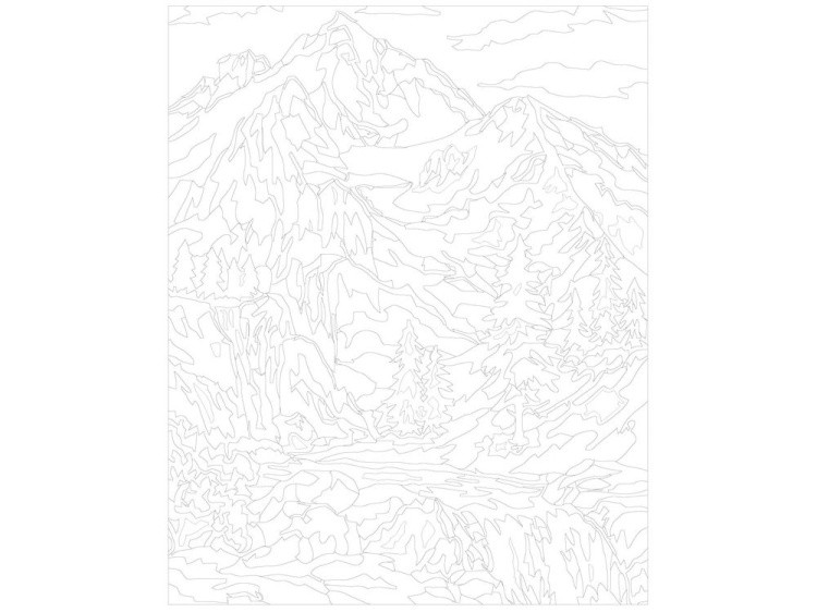 Картина по номерам «Снежные вершины» — картинка 3