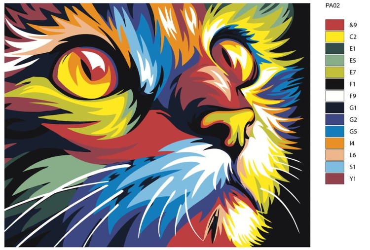 Картина по номерам «Радужный котик» — картинка 2