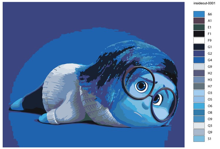 Картина по номерам «Головоломка 2: Печаль, мультики 40x50» — картинка 2