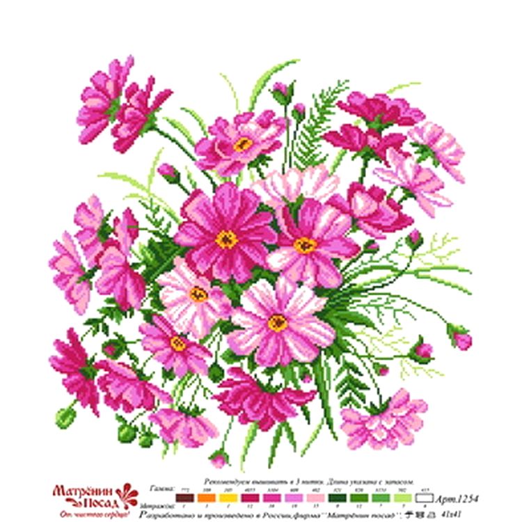 Рисунок на ткани «Космея» — картинка 2