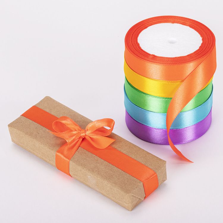 Лента атласная, ширина 20 мм, набор 5 цветов по 23 м, Brauberg — картинка 4