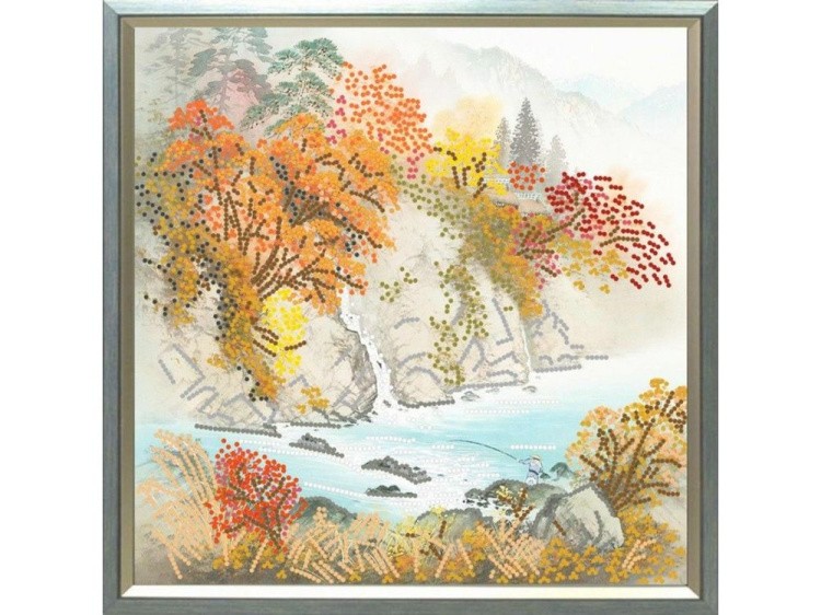 Рисунок на ткани «Осень в горах»