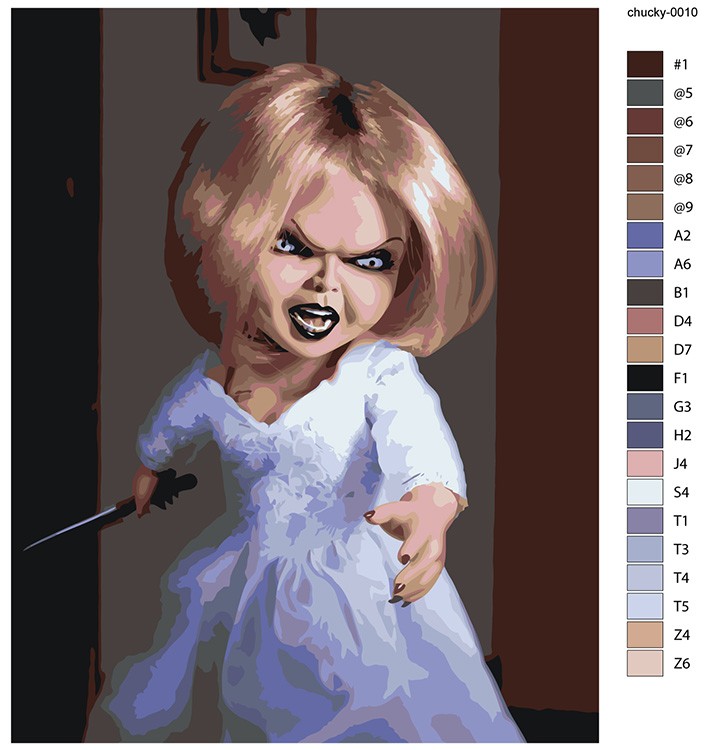 Картина по номерам «Невеста Чаки с ножом» — картинка 2