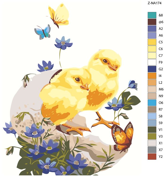 Картина по номерам «Цыплята» — картинка 2