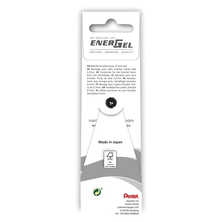 Набор стержней 3 шт. + ручка в подарок d 0.7 мм, цвет чернил: черный — картинка 3