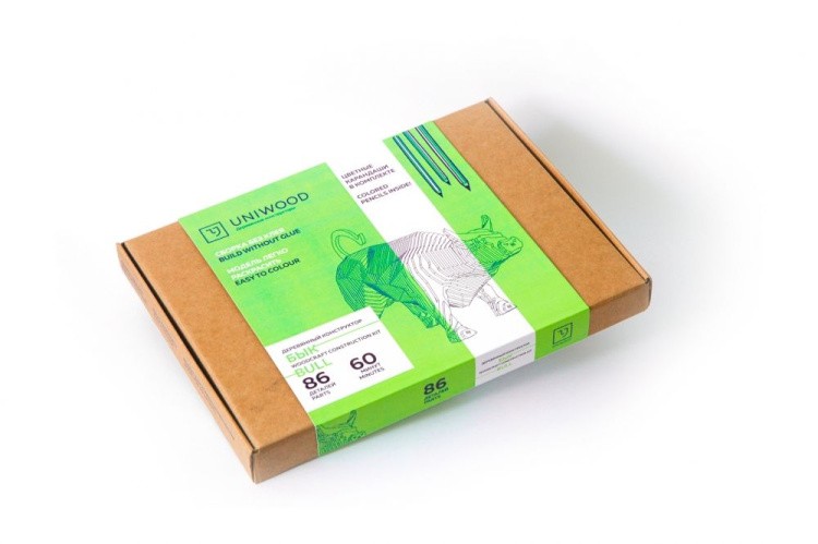 Конструктор из дерева «Бык с набором карандашей» — картинка 5