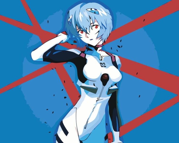 Картина по номерам «Evangelion Евангелион: Рей Аянами»