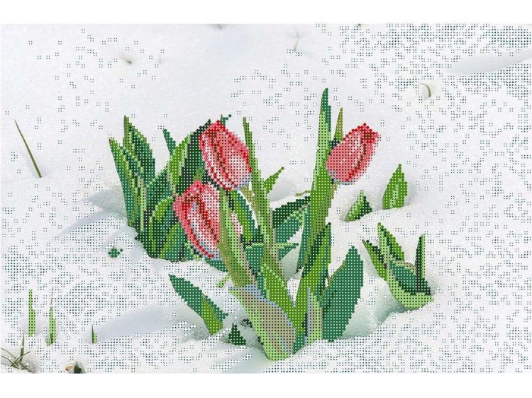 Набор вышивки бисером «Первые тюльпаны» — картинка 2