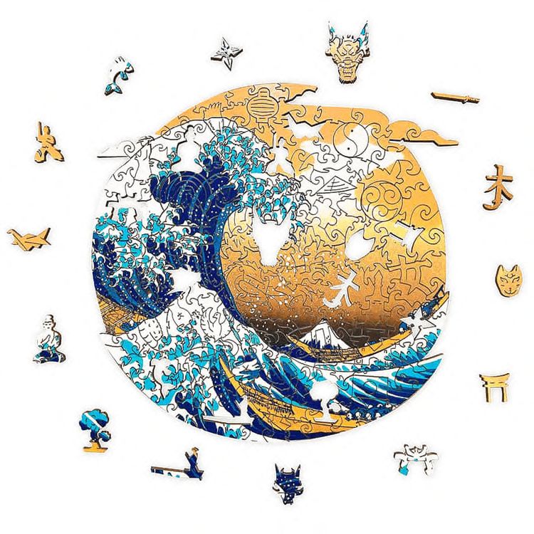 Деревянные пазлы Woodzle «Большая волна в Канагаве» (М) — картинка 2