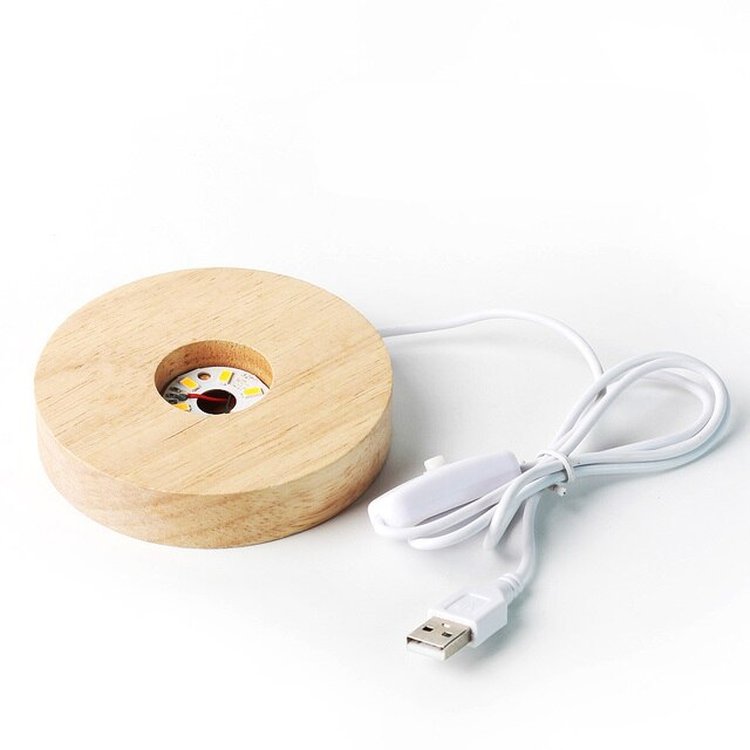 Деревянная основа для лампы - круглая 1 шт. — картинка 2