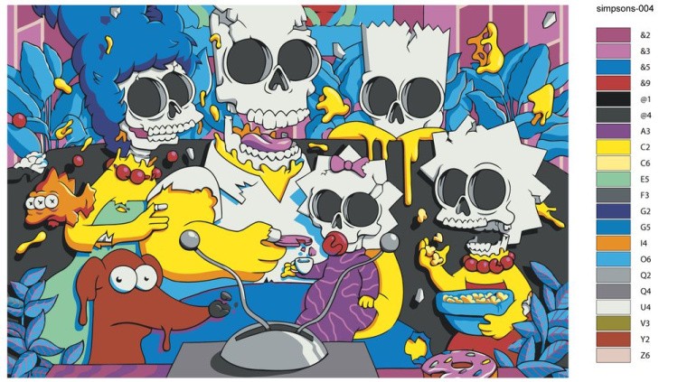 Картина по номерам «Simpsons Симпсоны: Семья скелеты» — картинка 2
