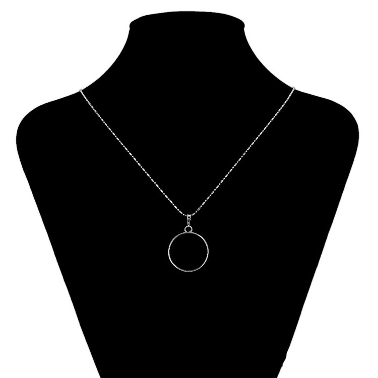 Металлический молд для кулона круг большой, цвет: серебро, 1 шт. — картинка 4