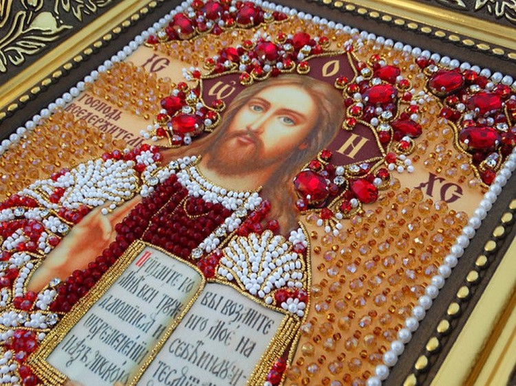 Набор вышивки хрустальными камнями «Вседержитель (золотая)» — картинка 2