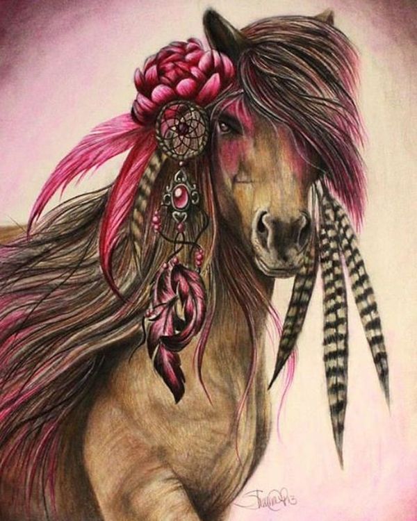 Картина по номерам «Бохо лошадь»