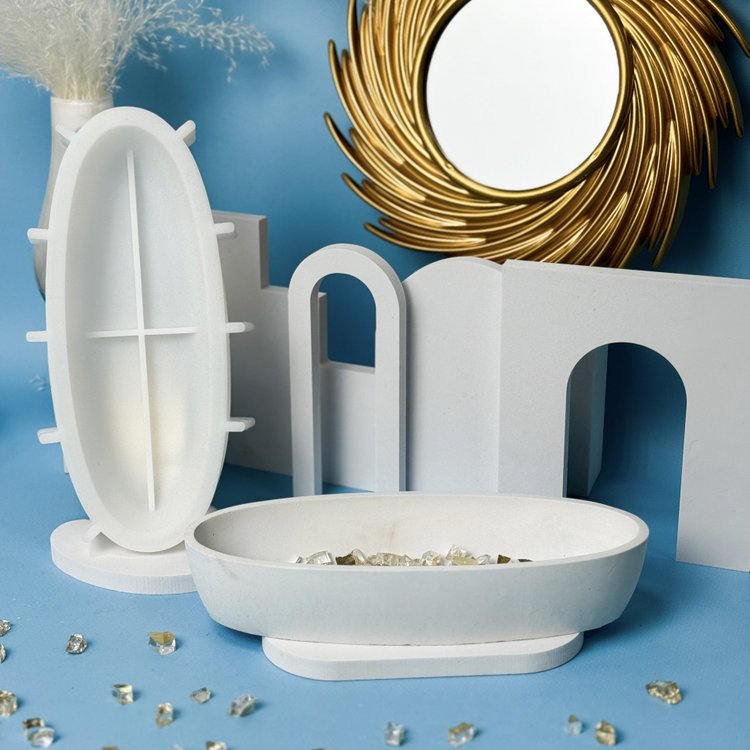 Силиконовый молд - Блюдо/кашпо, 22x10,5см, 1 шт. — картинка 2