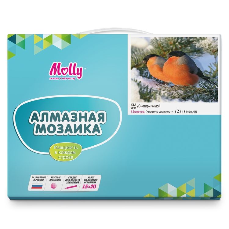 Алмазная вышивка «Снегири зимой» — картинка 5