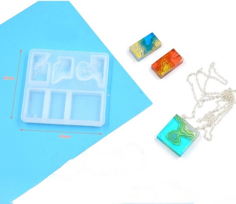 Силиконовый молд - Подвеска и сережки №4, 8х8 см — картинка 2