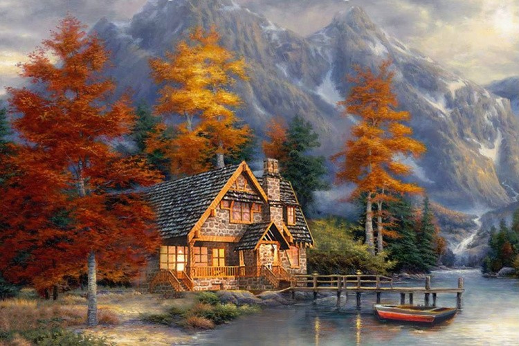 Алмазная вышивка «Тихое осеннее утро» — картинка 2