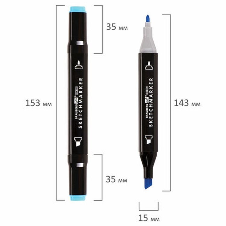Маркеры для скетчинга двусторонние BRAUBERG ART DEBUT BLACK, цвет: набор 36 цв — картинка 8