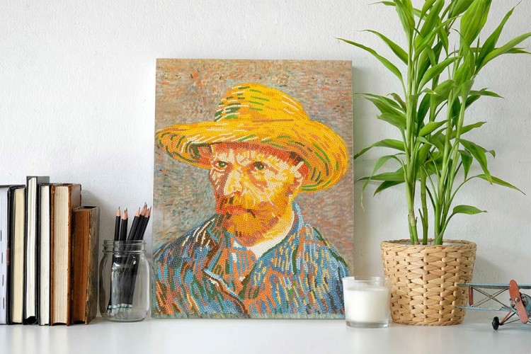 Алмазная вышивка «Автопортрет в соломенной шляпе, Винсент ван Гог» — картинка 5