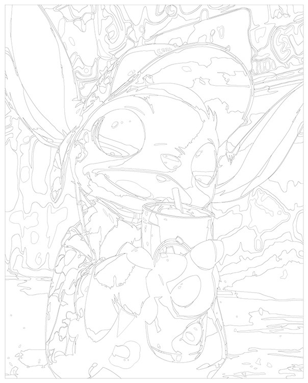 Картина по номерам «Стич в неоновом свете» — картинка 3