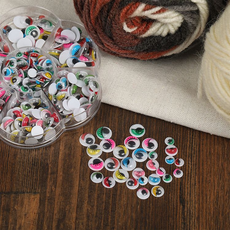 Глаза круглые бегающие, с ресницами, 6-10 мм цвет: микс, 300 шт., Magic 4 Toys — картинка 4