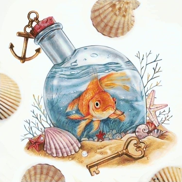 Алмазная вышивка «Золотая рыбка» — картинка 2