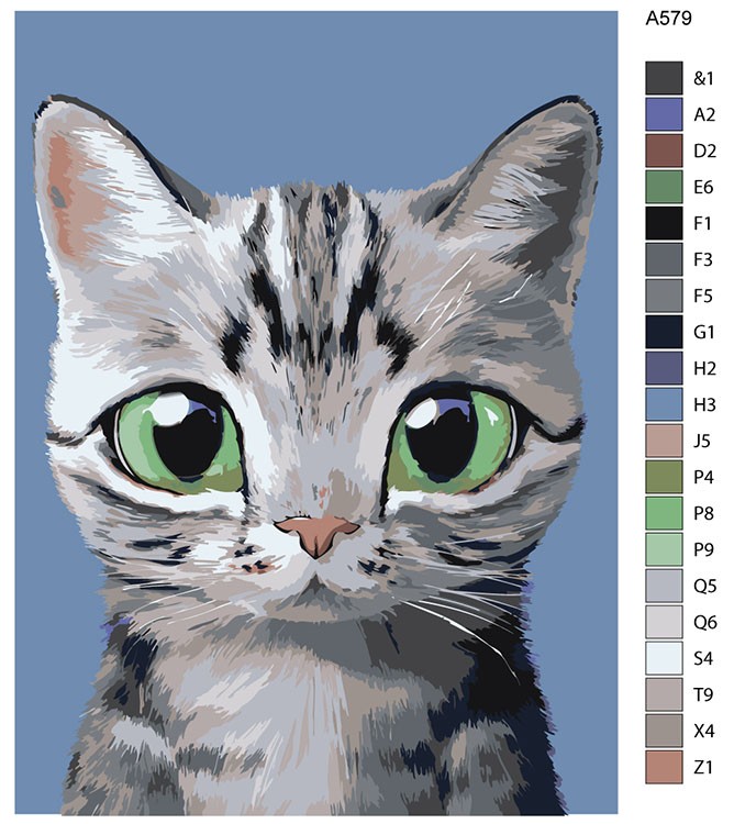 Картина по номерам «Котенок Изумруд» — картинка 2